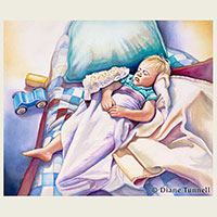 Sun Kissed Dreamer<br>Child in a very tender and tranquil moment sleeping. SOLD