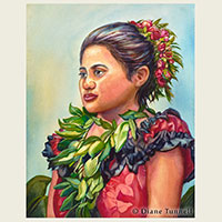 Royal Hawaiian 18 x 14 <br> Before the hula performance. Framed 